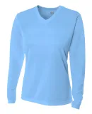 NW3255 A4 Drop Ship Ladies' Long Sleeve V-Neck Bir LIGHT BLUE