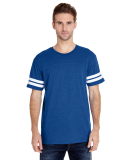 LAT 6937 Adult Fine Jersey Football Tee in Vn royal/ bd wht