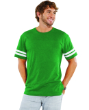 LAT 6937 Adult Fine Jersey Football Tee in Vn green/ bd wht