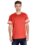 LAT 6937 Adult Fine Jersey Football Tee in Vn orange/ bd wh