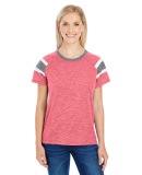 Augusta Sportswear 3011 Ladies Fanatic T-Shirt in Red/ slate/ wht