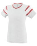 Augusta Sportswear 3011 Ladies Fanatic T-Shirt in White/ red/ wht