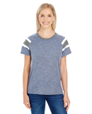 Augusta Sportswear 3011 Ladies Fanatic T-Shirt in Navy/ slte/ wht