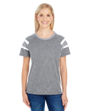 Augusta Sportswear 3011 Ladies Fanatic T-Shirt in Slt/ ath hth/ wh