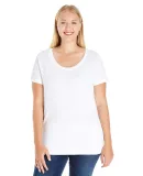 LAT 3804 Curvy Collection Women's Scoop Neck Tee WHITE