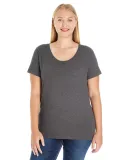 LAT 3804 Curvy Collection Women's Scoop Neck Tee VINTAGE SMOKE