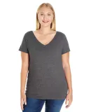 LAT 3807 Curvy Collection Women's V-Neck Tee VINTAGE SMOKE