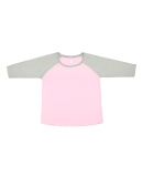 LAT 3830 Curvy Collection Women's Baseball Tee PINK/ VIN HTHR