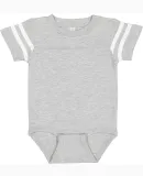 Rabbit Skins 4437 Infant Football Onesie in Vn hthr/ bld wht