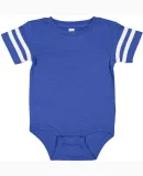 Rabbit Skins 4437 Infant Football Onesie in Vn royal/ bd wht