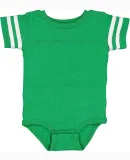 Rabbit Skins 4437 Infant Football Onesie in Vn green/ bd wht