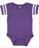 Rabbit Skins 4437 Infant Football Onesie in Vn purp/ bld wh