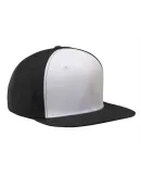 BA516 Big Accessories Flat Bill Cap in Black/ white