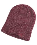 BA524 Big Accessories Ribbed Marled Beanie in Maroon/ gray