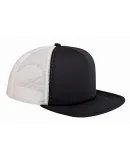 BX030 Big Accessories 5-Panel Foam Front Trucker C in Black/ white