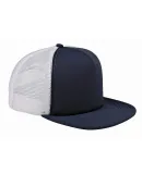 BX030 Big Accessories 5-Panel Foam Front Trucker C in Navy/ white