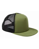 BX030 Big Accessories 5-Panel Foam Front Trucker C in Olive/ black