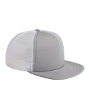 BX030 Big Accessories 5-Panel Foam Front Trucker C in Steel/ white