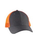 BA540 Big Accessories Sport Trucker Cap in Blk/ neon ornge