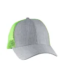 BA540 Big Accessories Sport Trucker Cap in Lt gry/ neon grn