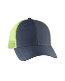 BA540 Big Accessories Sport Trucker Cap in Navy/ neon ylw