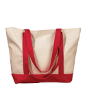 BE004 BAGedge 12 oz. Canvas Boat Tote in Natural/ red