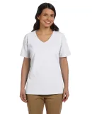 5780 Hanes® Ladies Heavyweight V-neck T-shirt - 5 in White