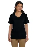 5780 Hanes® Ladies Heavyweight V-neck T-shirt - 5 in Black