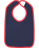 RS1004 Rabbit Skins Infant Jersey Contrast Trim Ve in Navy/ red