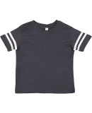 3037 Rabbit Skins Toddler Fine Jersey Football Tee in Vh navy/ bd wht