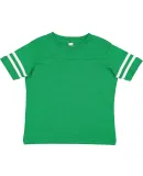 3037 Rabbit Skins Toddler Fine Jersey Football Tee in Vn green/ bd wht