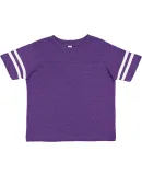 3037 Rabbit Skins Toddler Fine Jersey Football Tee in Vn purp/ bld wh