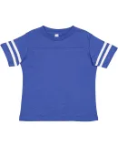 3037 Rabbit Skins Toddler Fine Jersey Football Tee in Vn royal/ bd wht