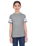 6137 LAT Jersey Youth Football Tee in Vn hthr/ bld wht