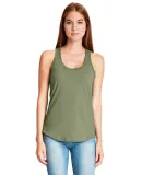 6338 Next Level Ladies' Gathered Racerback Tank in Military green