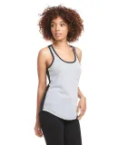 1534 Next Level Ladies Ideal Colorblock Racerback  in Hthr gray/ black