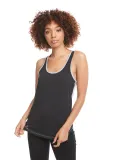 1534 Next Level Ladies Ideal Colorblock Racerback  in Black/ hthr gray