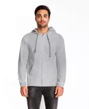 9601 Next Level French Terry Zip Up Hoodie in Hth gry/ hth gry