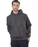 S1051 Champion Logo Reverse Weave Hoodie in Charcoal heather