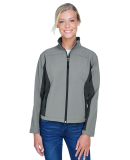 D997W Devon & Jones Ladies' Soft Shell Colorblock  in Charcl/ dk chrcl