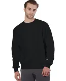 S1049 Champion Logo Reverse Weave Pullover in Black