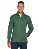 DG793 Devon & Jones Men's Bristol Full-Zip Sweater in Forest heather