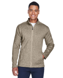 DG793 Devon & Jones Men's Bristol Full-Zip Sweater in Khaki heather