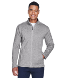 DG793 Devon & Jones Men's Bristol Full-Zip Sweater in Grey heather