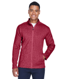 DG793 Devon & Jones Men's Bristol Full-Zip Sweater in Red heather