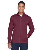 DG793 Devon & Jones Men's Bristol Full-Zip Sweater in Burgundy heather