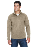 DG792 Devon & Jones Adult Bristol Sweater Fleece Q in Khaki heather