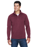 DG792 Devon & Jones Adult Bristol Sweater Fleece Q in Burgundy heather