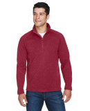 DG792 Devon & Jones Adult Bristol Sweater Fleece Q in Red heather