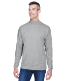 D420 Devon & Jones Adult Sueded Cotton Jersey Mock in Grey heather